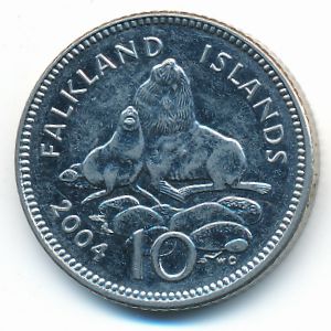 Falkland Islands, 10 pence, 2004