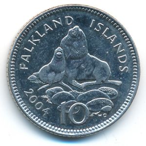 Falkland Islands, 10 pence, 2004