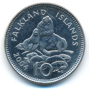 Falkland Islands, 10 pence, 2004