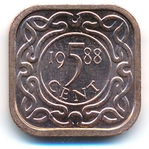 Суринам, 5 центов (1988 г.)