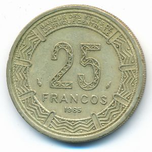 Экваториальная Гвинея, 25 франков (1985 г.)