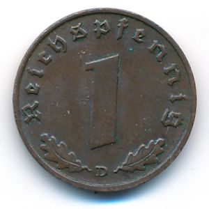 Nazi Germany, 1 reichspfennig, 1939