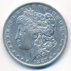США, 1 доллар (1887 г.)