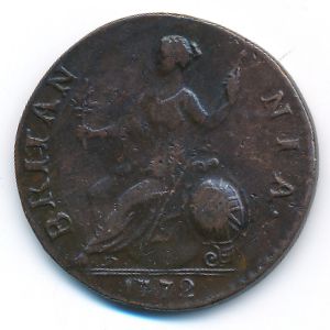 Великобритания, 1/2 пенни (1772 г.)