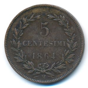 San Marino, 5 centesimi, 1864