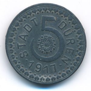 Дюрен., 5 пфеннигов (1917 г.)