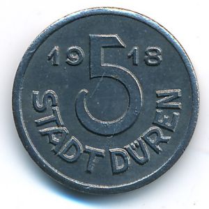 Дюрен., 5 пфеннигов (1918 г.)