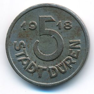 Дюрен., 5 пфеннигов (1918 г.)
