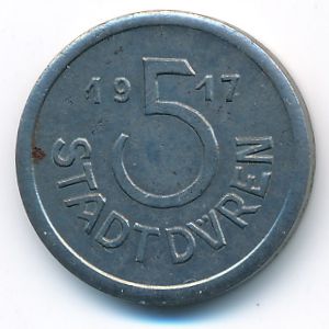 Дюрен., 5 пфеннигов (1917 г.)