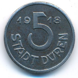 Дюрен., 5 пфеннигов (1918 г.)