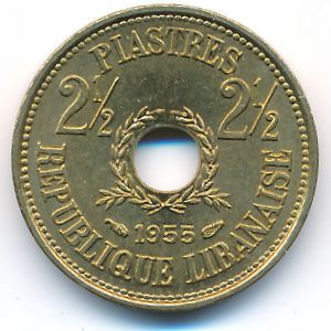 Ливан, 2 1/2 пиастра (1955 г.)