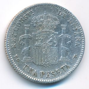 Испания, 1 песета (1896 г.)