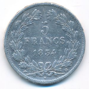 Франция, 5 франков (1834 г.)