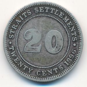 Стрейтс-Сетлментс, 20 центов (1896 г.)