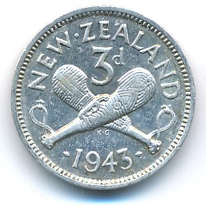 Новая Зеландия, 3 пенса (1943 г.)