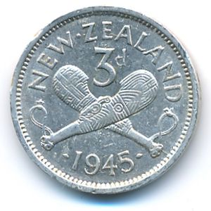 Новая Зеландия, 3 пенса (1945 г.)