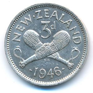 Новая Зеландия, 3 пенса (1946 г.)