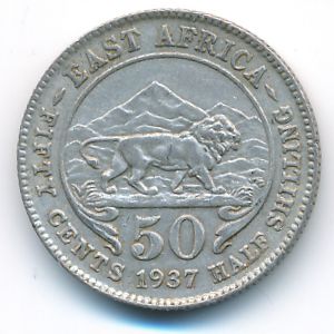 Восточная Африка, 50 центов (1937 г.)