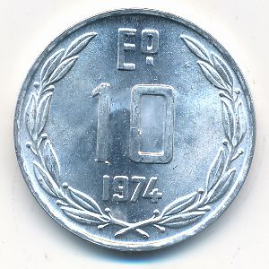 Чили, 10 эскудо (1974 г.)