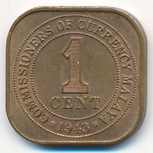 Малайя, 1 цент (1943 г.)
