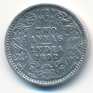 Британская Индия, 2 анны (1892 г.)