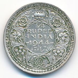 Британская Индия, 1/4 рупии (1944 г.)