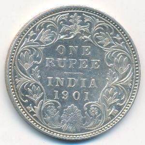 British West Indies, 1 rupee, 1901