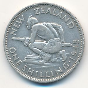 New Zealand, 1 shilling, 1945