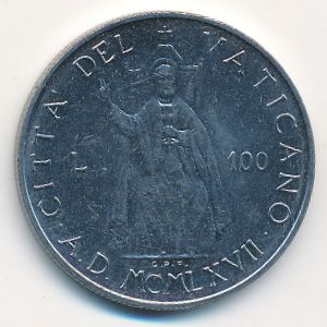 Vatican City, 100 lire, 1967
