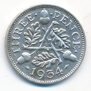 Great Britain, 3 pence, 1934