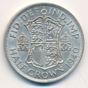Great Britain, 1/2 crown, 1940