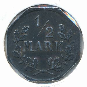, 1/2 марки, 1918