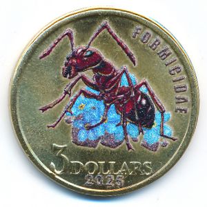 Малаита., 3 доллара (2025 г.)