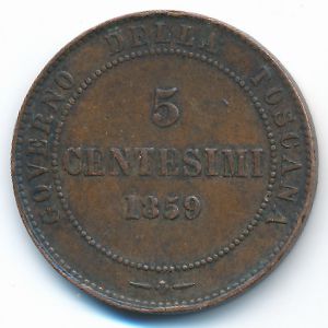 Тоскана, 5 чентезимо (1859 г.)