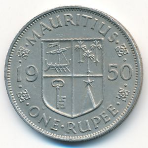 Mauritius, 1 rupee, 1950