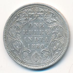 Британская Индия, 1 рупия (1880 г.)