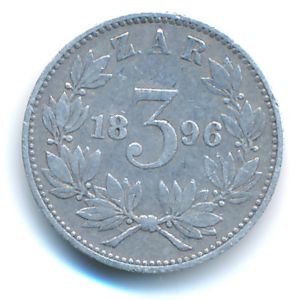 South Africa, 3 pence, 1896