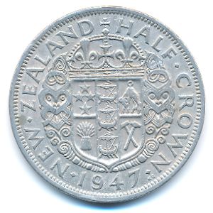 Новая Зеландия, 1/2 кроны (1947 г.)