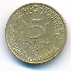 Франция, 5 сентим (1987 г.)