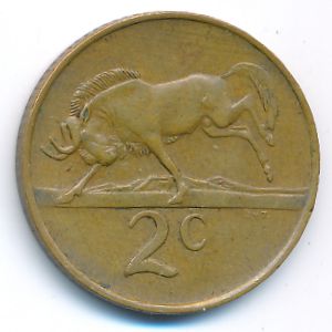 South Africa, 2 cents, 1987