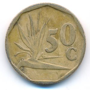 South Africa, 50 cents, 1992