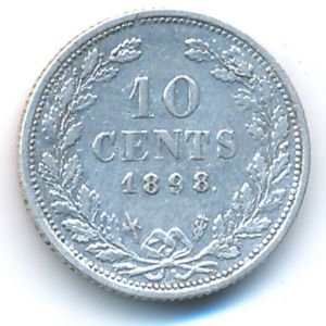 Нидерланды, 10 центов (1898 г.)