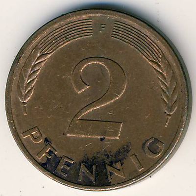 ФРГ, 2 пфеннига (1977 г.)