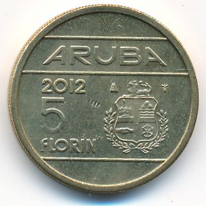 Aruba, 5 флоринов, 2012