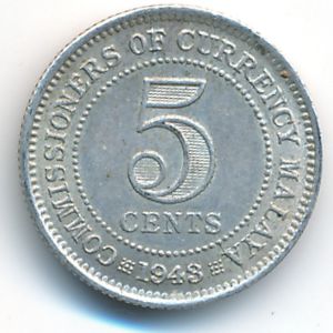 Малайя, 5 центов (1943 г.)
