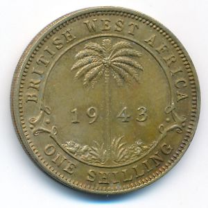 Британская Западная Африка, 1 шиллинг (1943 г.)
