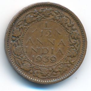 Британская Индия, 1/12 анны (1939 г.)