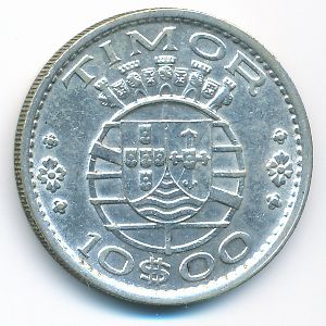 Тимор, 10 эскудо (1964 г.)