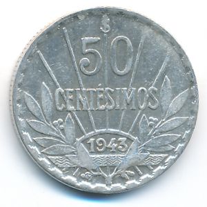 Уругвай, 50 сентесимо (1943 г.)
