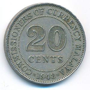 Малайя, 20 центов (1948 г.)